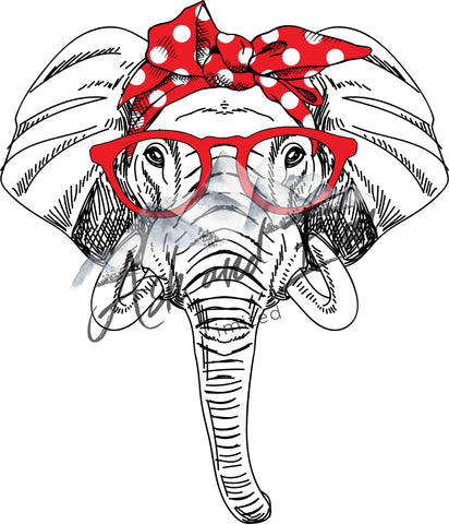 Red Sassy Elephant Panel