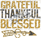 Grateful, Thankful, Blessed Floral Panel