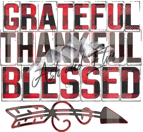 Grateful, Thankful, Blessed Plaid Panel