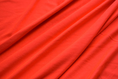 Neon Orange Double Brushed Poly Solid Fabric