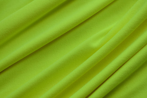 Neon Yellow Double Brushed Poly Solid Fabric