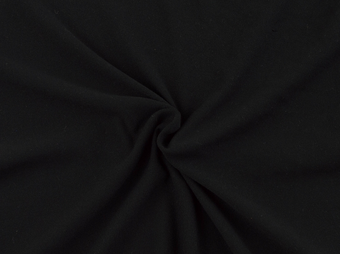Black Double Brushed Poly Solid Fabric