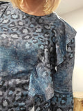 Teal and Grey Ombre Leopard Yardage Listing on Luxe- Retail
