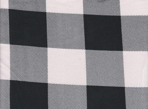 White and Black Buffalo Plaid Double Brushed Poly Fabric