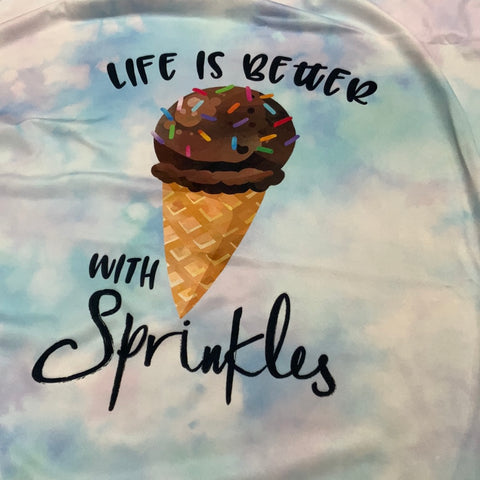 Better with Sprinkles Panel w/ Unicorn Tie-dye on Dbp- Retail