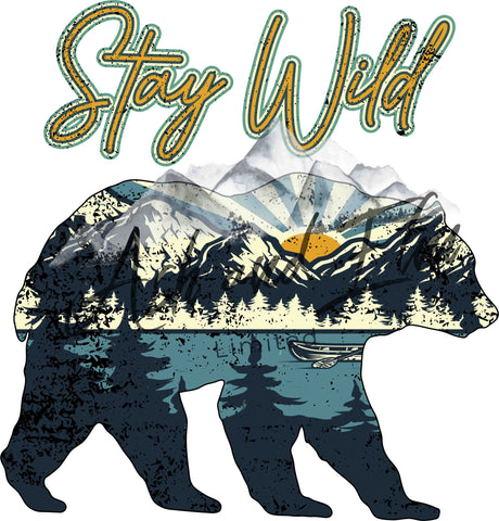 Stay Wild Blue Bear Panel