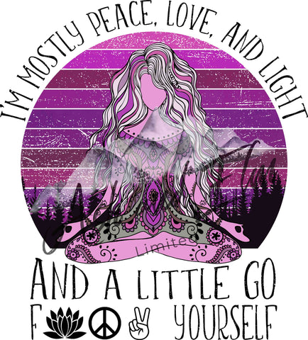 Peace, Love, and Light Panel- Purples