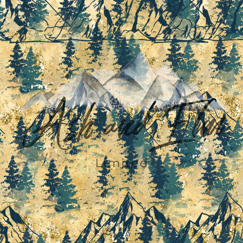 Gold and Teal Mountains Yardage Listing