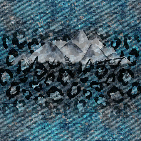 Teal and Grey Ombre Leopard Yardage Listing
