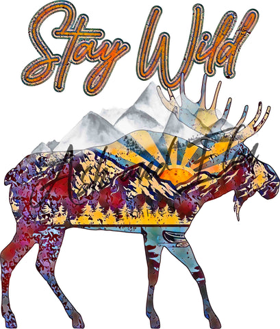 Stay Wild Red Moose Panel